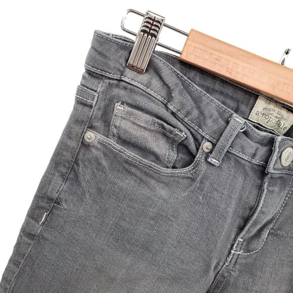 Aeropostale Womens Ashley Ultra Skinny Low Rise Jeans Size 5/6 Regular Gray - Picture 5 of 13